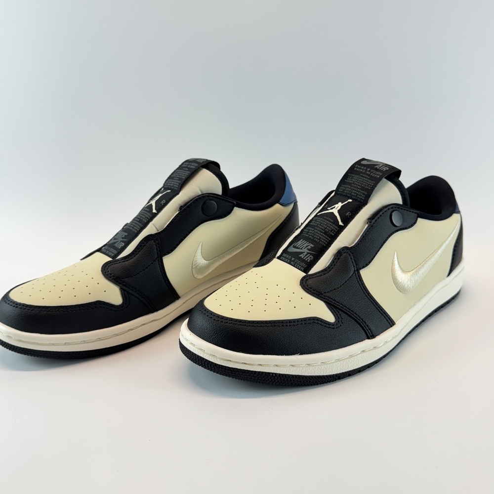 Nike Women's Air Jordan 1 Retro Low Slip Shoes Fossil Ivory/Black AV3918-201